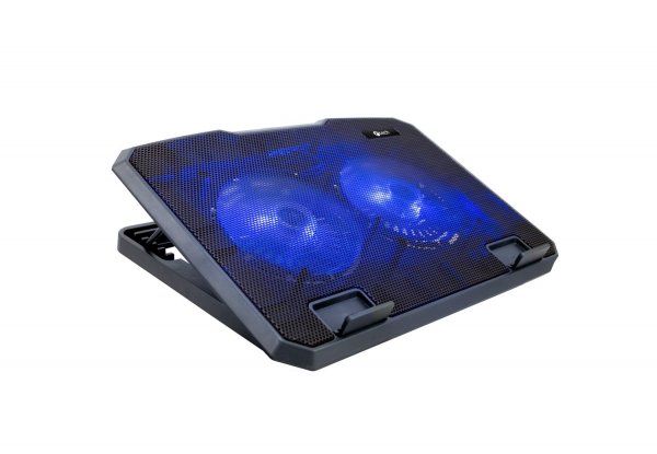 Chladící podložka C-TECH CLP-140, 15,6'', 2x 140mm, 2x USB, modré podsvícení