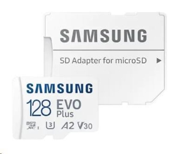Samsung EVO Plus/micro SDXC/128GB/UHS-I U3 / Class 10/+ Adaptér/Bílá