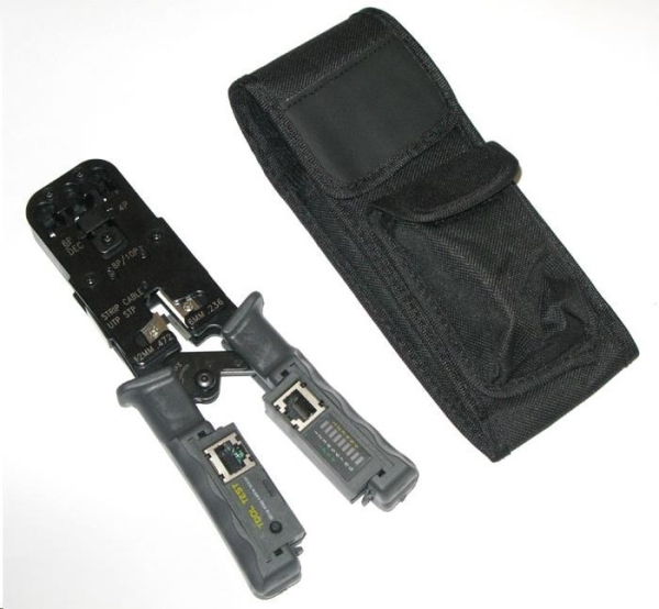 Kleště krimpovací PROFI+ s ráčnou pro konektory RJ11, RJ12, RJ45 s testerem a LED indikací