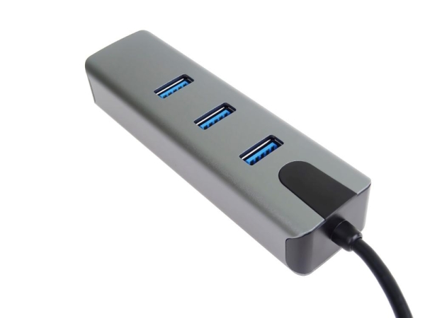 PremiumCord Adapter USB-C na Gigabit 10/100/1000Mbps + 3x USB3.2 konektor