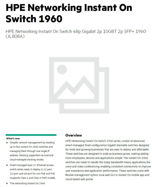 Aruba Instant On 1960 48G 2XGT 2SFP+ Switch
