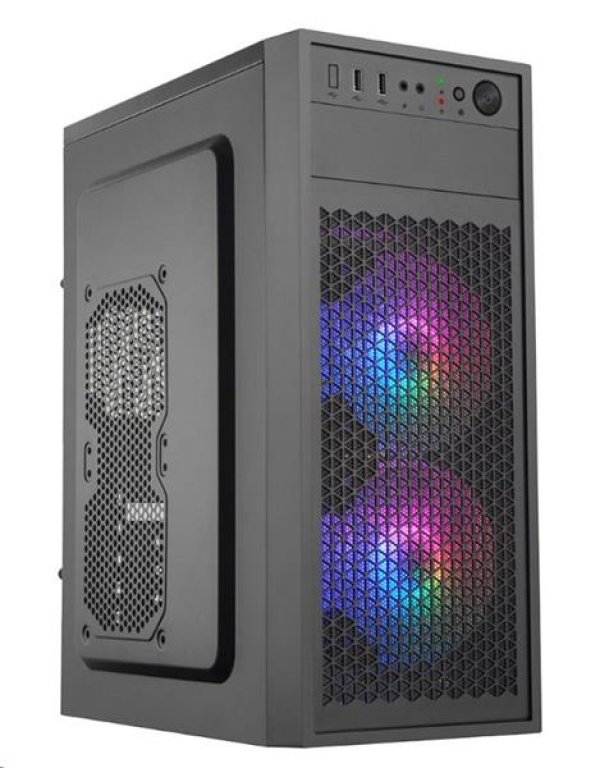 Eurocase ML N6-530B ARGB, skrinka ATX, 2x ARGB ventilátor, 2xUSB3.0, čierna