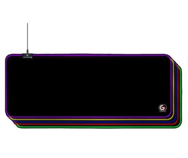 Gembird podložka pod hernú myš s 5 x LED svetelným efektom, veľkosť L, čierna