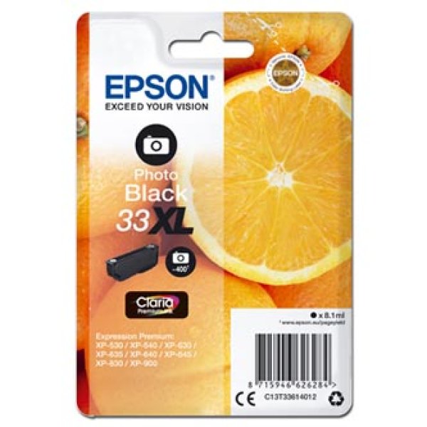Náplň EPSON C13T33614012, T33XL foto černá (8,1 ml)