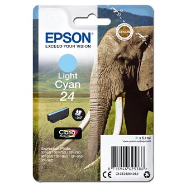 Náplň Epson 24, C13T24254012 světle azurová