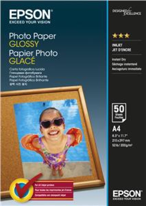 Epson Photo paper, foto papír, lesklý, bílý, A4, 200 g/m2, 50 ks, C13S042539, inkoustový