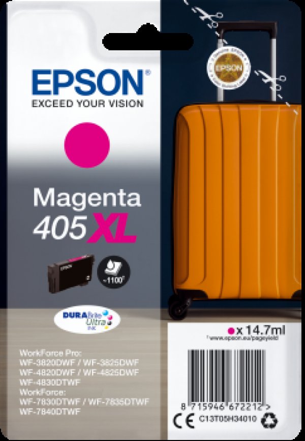 Náplň EPSON 405XL, C13T05H34010 purpurová (14,7 ml)