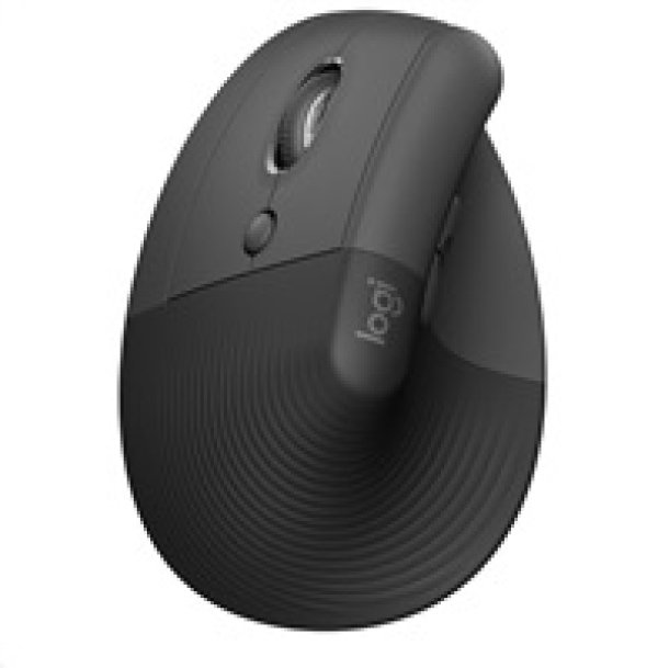 Logitech Lift/Vertikální/Optická/Pro leváky/Bezdrátová USB + Bluetooth/Grafitová