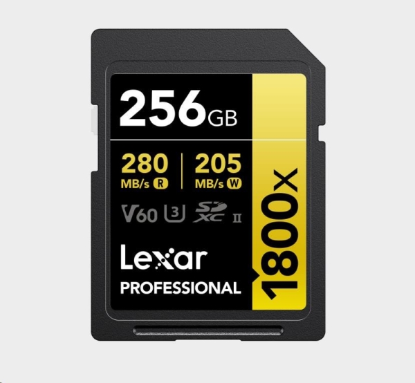 Lexar SDXC Pro 1800x U3 UHS-II R280/W210 (V60) 256GB?v=1765233604