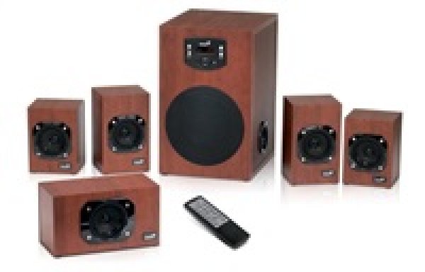 GENIUS repro SW-HF5.1 4600 II (dřevo, 5.1 Home Theater 120W RMS, display), cherry