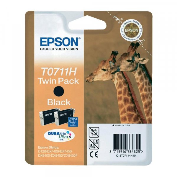 Náplň EPSON C13T07114H10 černá (2x11,1 ml)