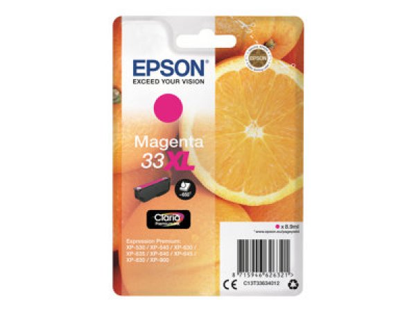 Náplň EPSON C13T33634012, T33XL purpurová (8,9 ml)