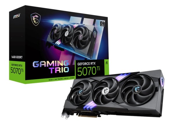 MSI VGA NVIDIA GeForce RTX 5070 Ti 16G GAMING TRIO OC WHITE, RTX 5070 Ti, 16GB GDDR7, 3xDP, 1xHDMI