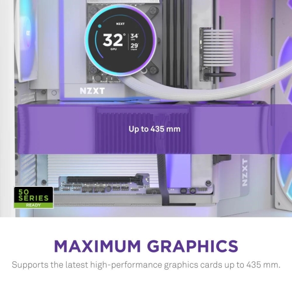 NZXT skříň H9 Flow ARGB+ dvoukomorová ATX / 6xRGB 140 mm / 1x 120mm fan / prosklená / controller / bílá