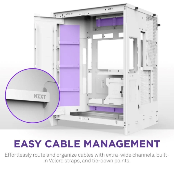 NZXT skříň H9 Flow ARGB+ dvoukomorová ATX / 6xRGB 140 mm / 1x 120mm fan / prosklená / controller / bílá