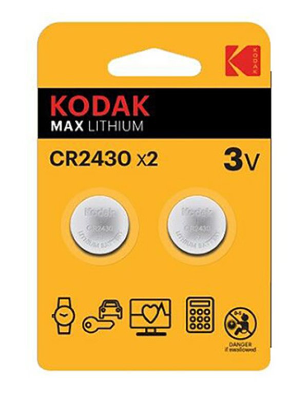 Baterie jednorázová lithiová, knoflíková, CR2430, 3V, Kodak, blistr, 2-pack, KOD-2430BL2, knoflíková?v=1755898805