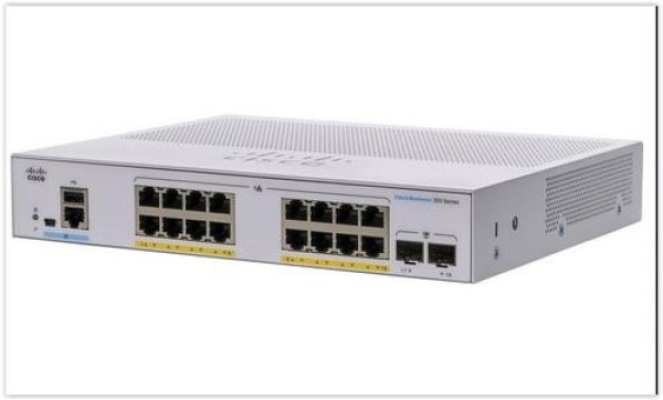 Cisco switch CBS350-16P-E-2G-EU (16xGbE,2xSFP,16xPoE+,120W,fanless) - REFRESH