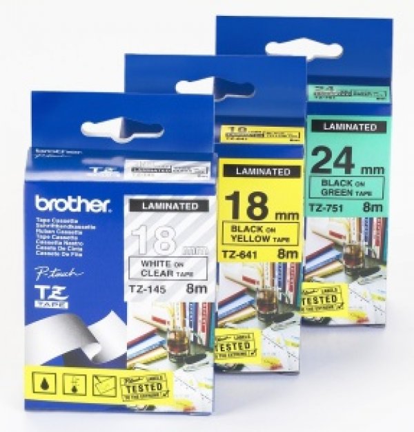 Páska Brother TZE-641, černý/žlutý, 8m, 18mm