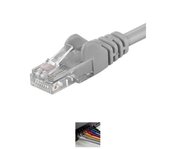 PREMIUMCORD Patch kabel UTP RJ45-RJ45 CAT5e 3m šedá
