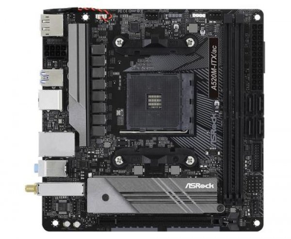 ASROCK MB A520M-ITX/AC (AM4, amd A520, mini ITX, 2xDDR4 4733+, VGA+HDMI, WIFI)