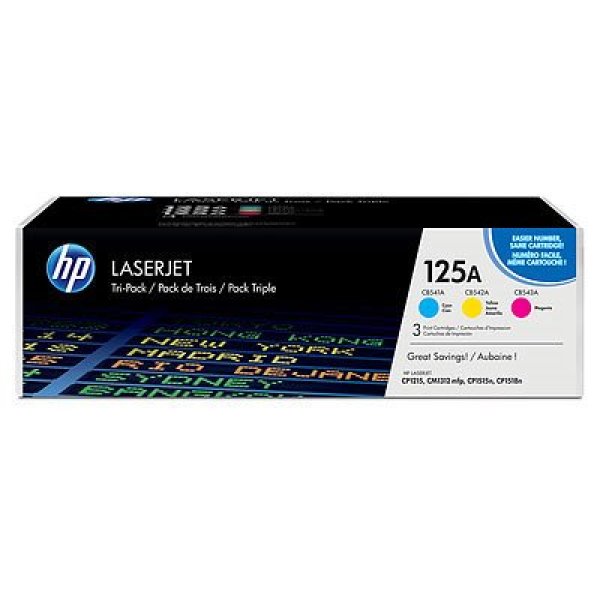 HP 125A CMY (CF373AM), multipack barevných tonerů do tiskárny  HP