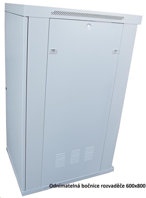 LEXI-Net 19" stojanový rozvaděč 37U 600x800 rozebiratelný, ventilační jednotka, termostat, kolečka, 600kg, sklo, šedý
