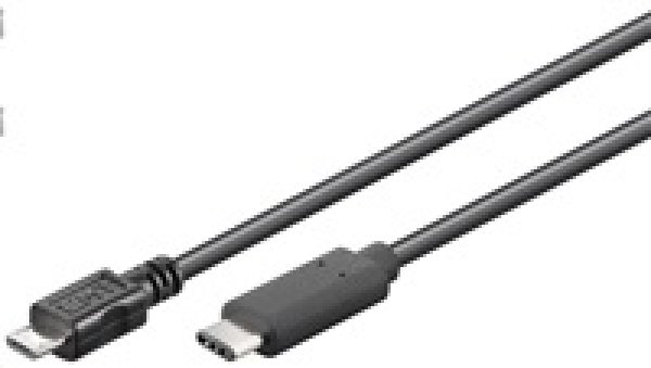 PremiumCord Kabel USB 3.1 konektor C/male - USB 2.0 Micro-B/male, černý, 0,6m?v=1746216001