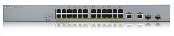Zyxel GS1350-26HP 26 Port smart managed CCTV PoE switch, long range, 375W, 24x GbE, 2x combo RJ45/SFP