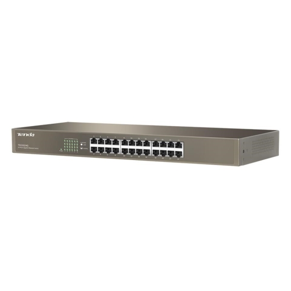 Tenda TEG1024G 24-Port Gigabit Ethernet Switch, 10/100/1000 Mb/s, Rackmount