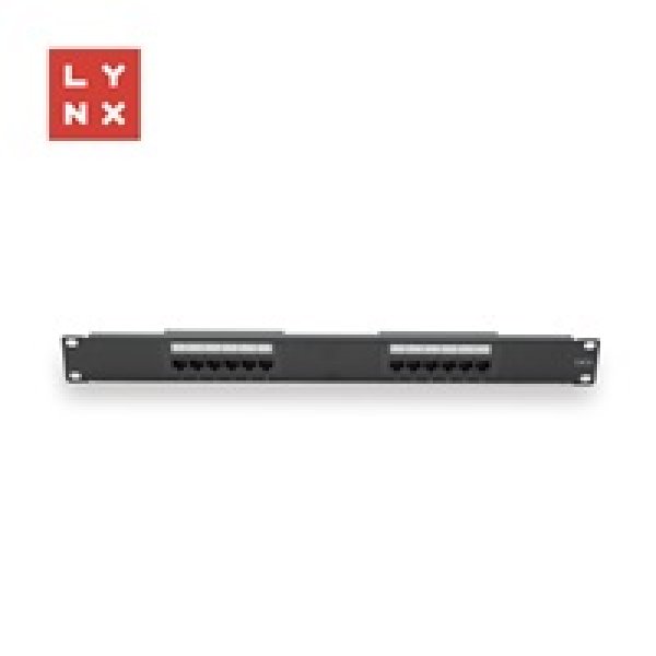 LYNX 19" patch panel 12-port, UTP Cat6, 50µ, nestíněný, černý?v=1755466814