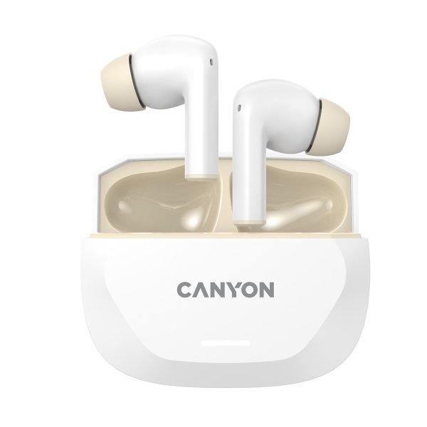 CANYON headset HEXAGON 7 TWS ANC+ENC Wireless Charge White Beige