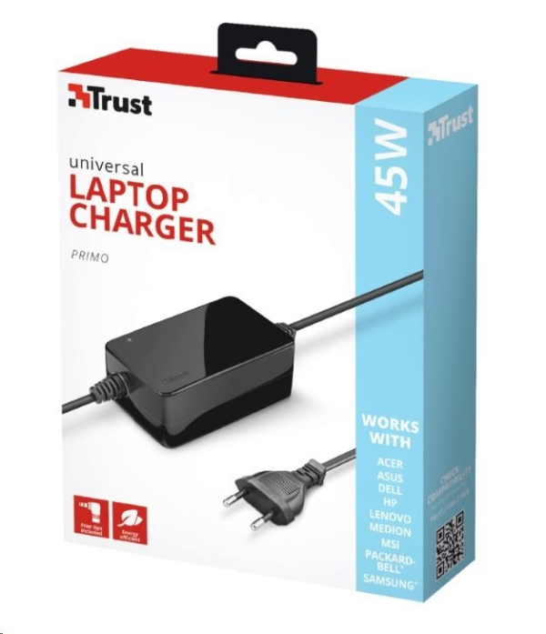 TRUST Univerzální napájecí adaptér pro notebooky 45W Primo Laptop Charger