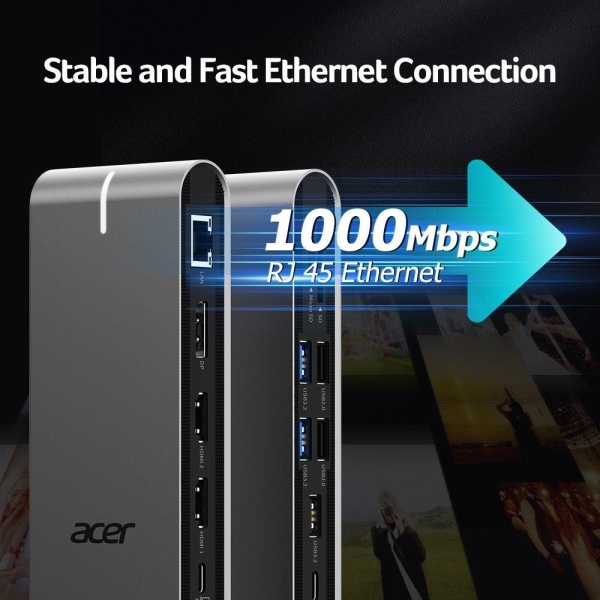 ACER 15in1 USB Type-C Universal Mini-dock: Host interface: USB-C, 2x USB-A 2.0, 1x USB-A 3.2 Gen2, 1x USB-A 3.2 Gen1, 1