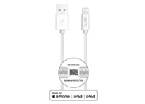 WG - Datový kabel Lightning MFI na USB-A, 1 metr, 2,4A , bílá