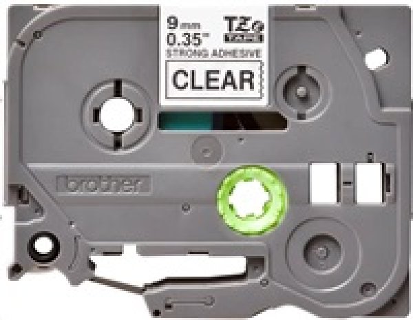 Brother TZe-S121 - Extra silné lepidlo - černá na průhledné - Role (0,9 cm x 8 m) 1 kazeta/y lamino páska - pro Brother PT-D210, D600, H110; P-Touch PT-1005, 1880, E800, H110; P-Touch Cube Plus PT-P710