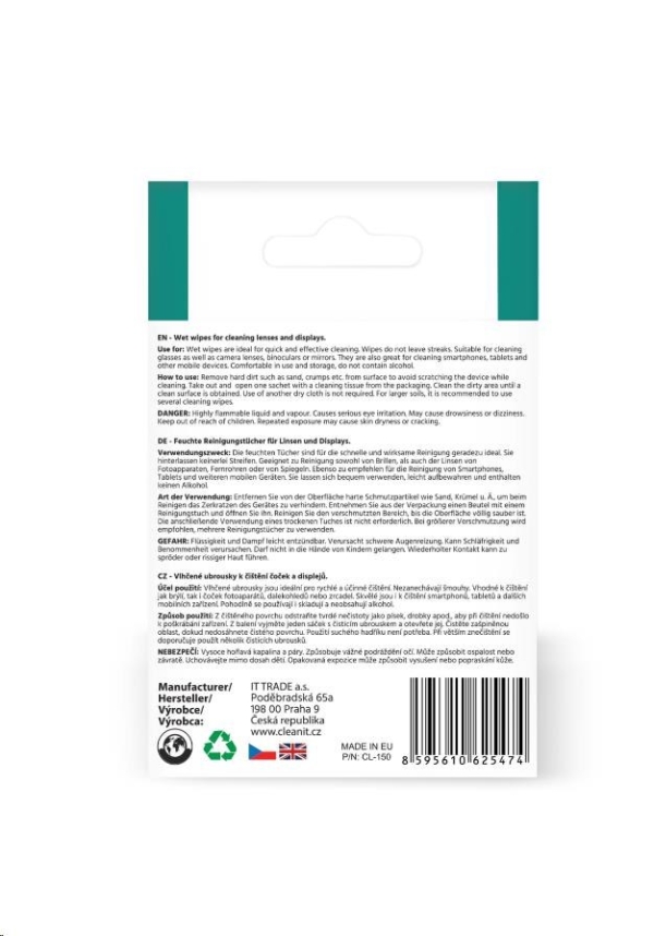 CLEAN IT Čistící ubrousky mokré kusové 52 ks