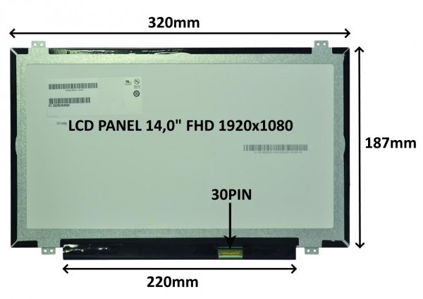 LCD PANEL 14,0'' FHD 1920x1080 30PIN MATNÝ IPS / ÚCHYTY NAHOŘE A DOLE?v=1746165602