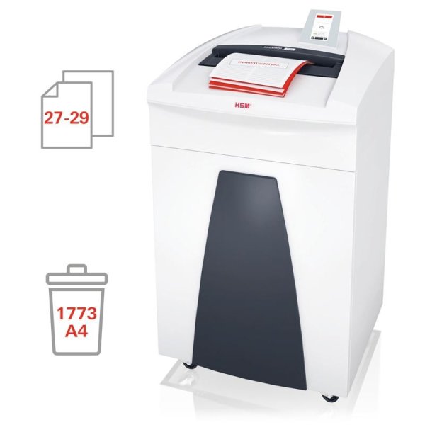 Skartovací stroj HSM SECURIO P36i - P4, řez na částice