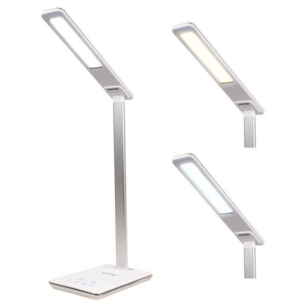 Stolní LED lampička Huslog bílá s bezdrátovou nabíječkou?v=1746561603