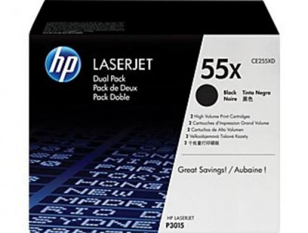 Toner HP CE255XD, HP 55X černý (2x12 500 stran)