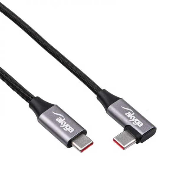 Akyga Angle Kabel USB-C / USB-C 30cm AK-USB-53 60W Mesh