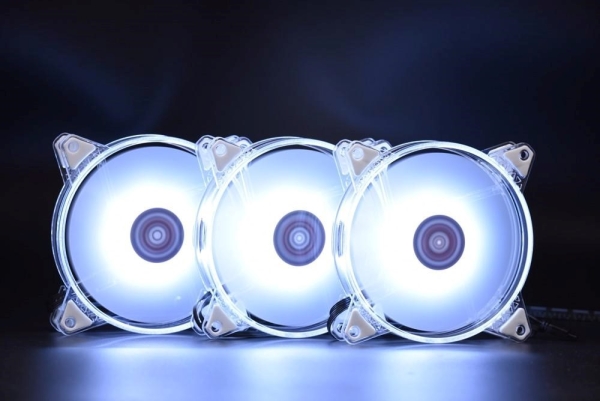 1stCOOL KIT AURA EVO CRYSTAL ARGB 3x Crystal White ventilátor + ARGB Nano řadič