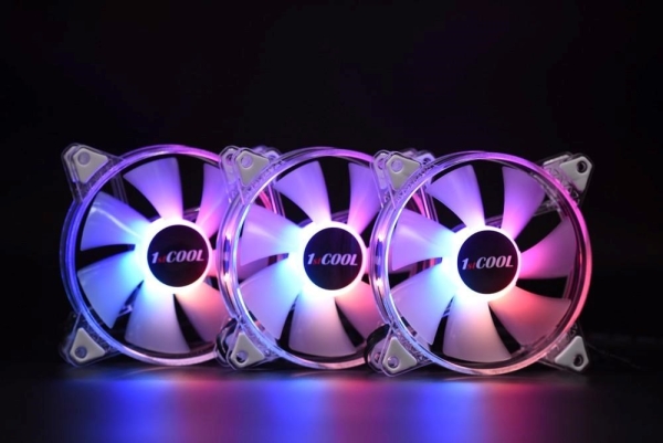 1stCOOL KIT AURA EVO CRYSTAL ARGB 3x Crystal White ventilátor + ARGB Nano řadič
