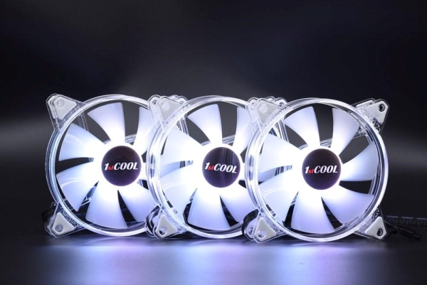 1stCOOL KIT AURA EVO CRYSTAL ARGB 3x Crystal White ventilátor + ARGB Nano řadič