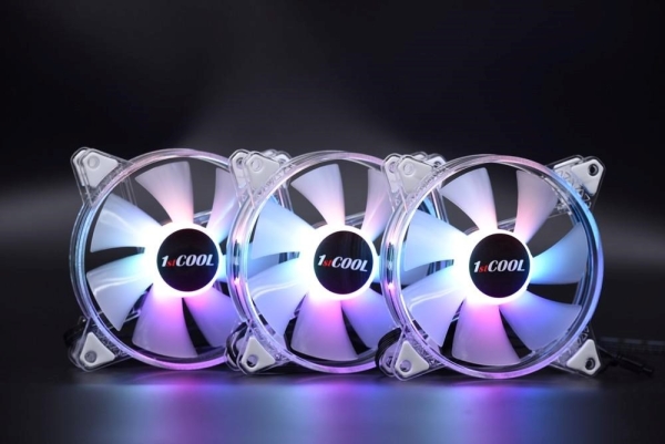 1stCOOL KIT AURA EVO CRYSTAL ARGB 3x Crystal White ventilátor + ARGB Nano řadič
