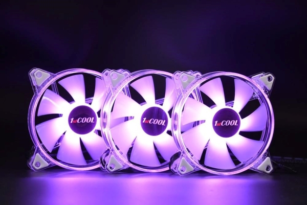 1stCOOL KIT AURA EVO CRYSTAL ARGB 3x Crystal White ventilátor + ARGB Nano řadič