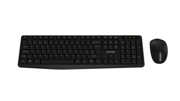 CANYON SET-W01 EN/CS Keyboard+Mouse Wireless Black