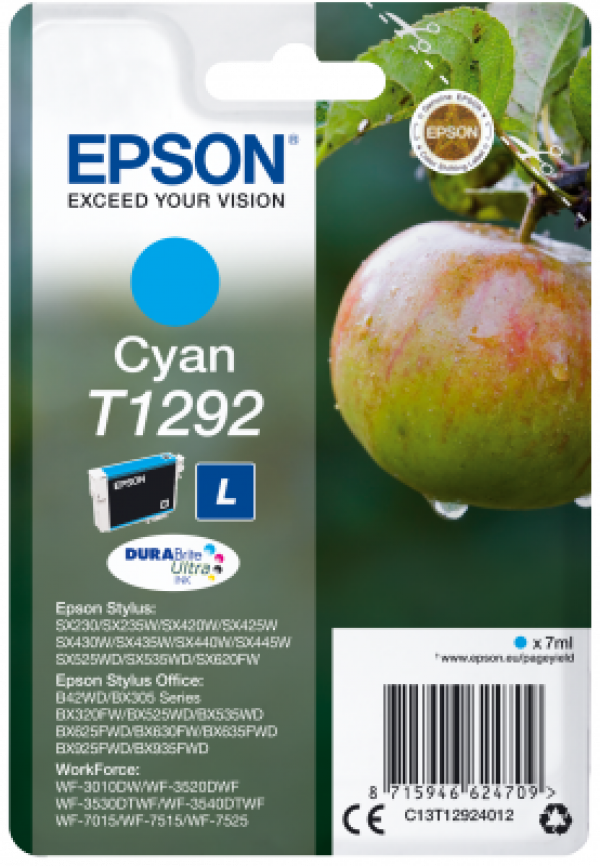 Náplň Epson C13T12924012 (L) azurová blistr