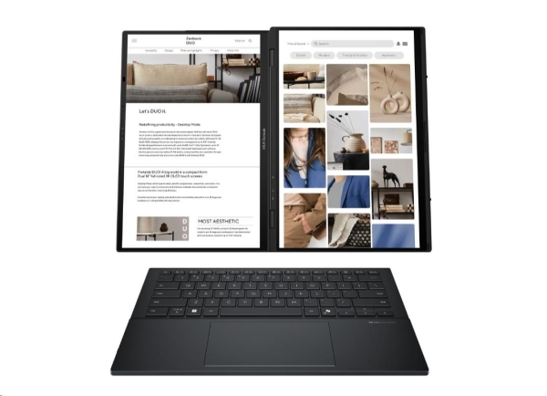 ASUS Zenbook Duo UX8406CA-OLED166X, Core Ultra 9 285H, 2x14.0˝ 2880 x 1800/Touch, UMA, 32GB, SSD 1TB, W11Pro, pero, puzd