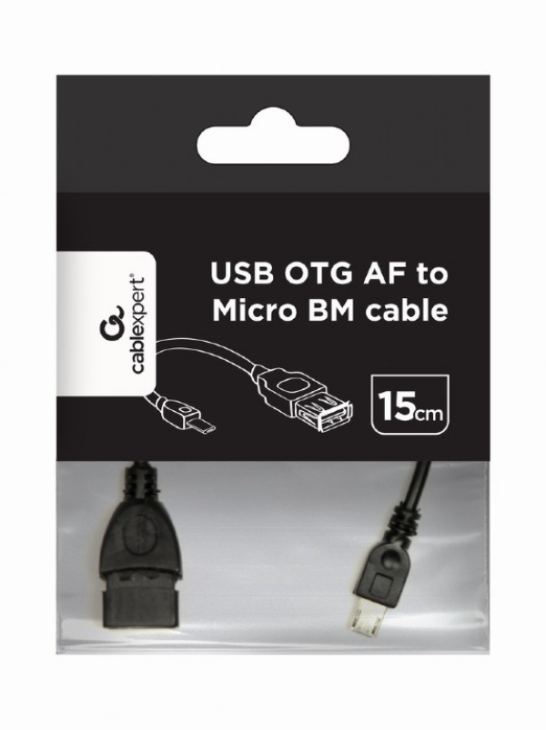 GEMBIRD Kabel USB 2.0 A-Micro B, OTG, 15cm (F/M, pro tablety a smartphone)